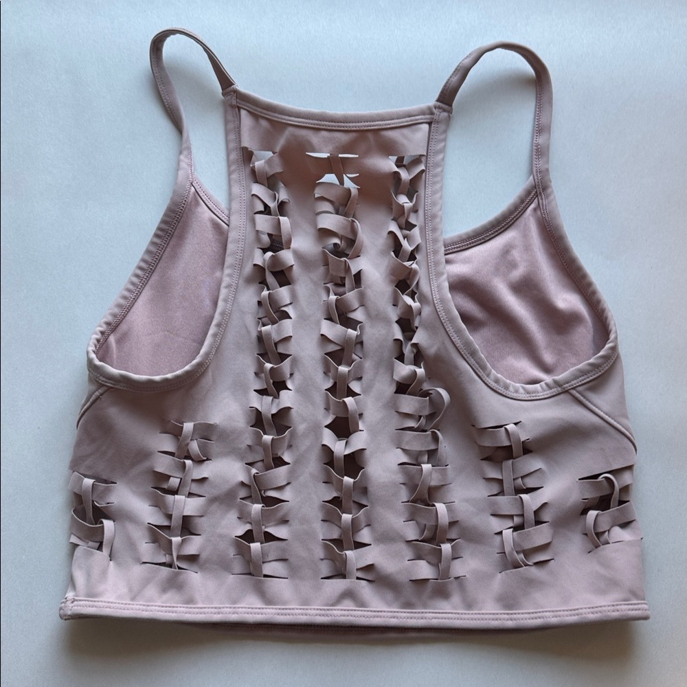 Free People Movement Revelation Crop Top Sports bra pink pearl Woven Womens S